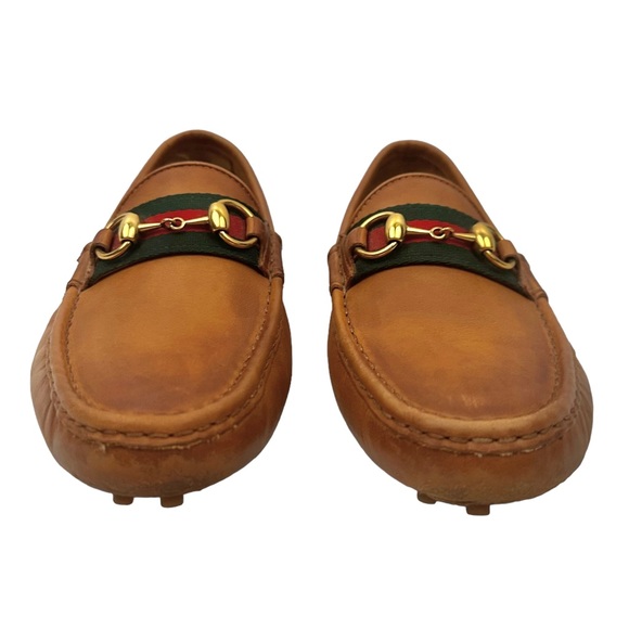 GUCCI Damo Horsebit Leather Driving Loafers - Picture 6 of 12